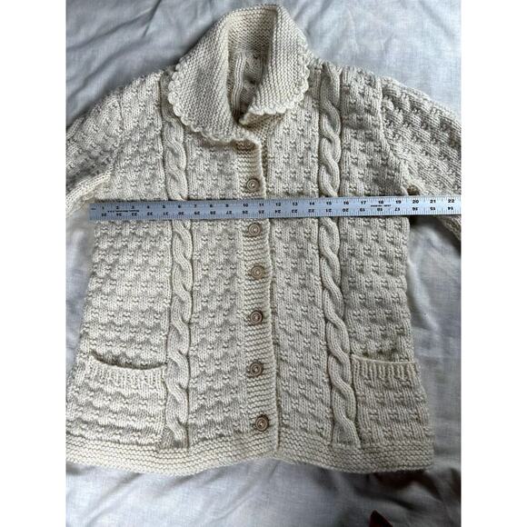 Handknit Womens M unique cardigan sweater Cottagecore Feminine Grandma style - Picture 6 of 8